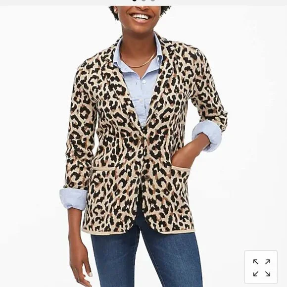 J.Crew Leopard Sweater-Blazer - Picture 2 of 4